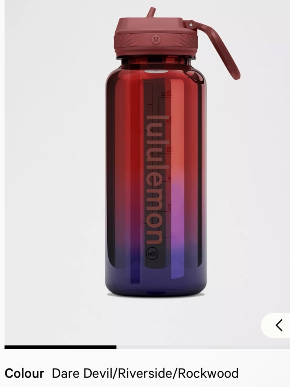 NWT Lululemon Ombré Back to Life Clear Bottle 32 Oz with Straw Lid